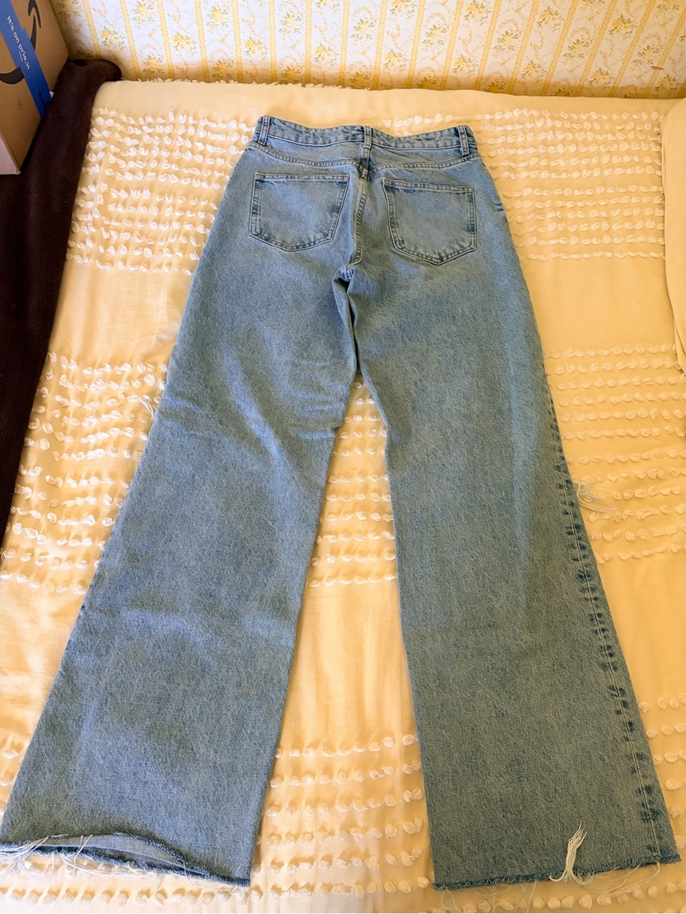 Zara Light Blue High-Rise Wide-Leg Distressed Jeans - Picture 4 of 5